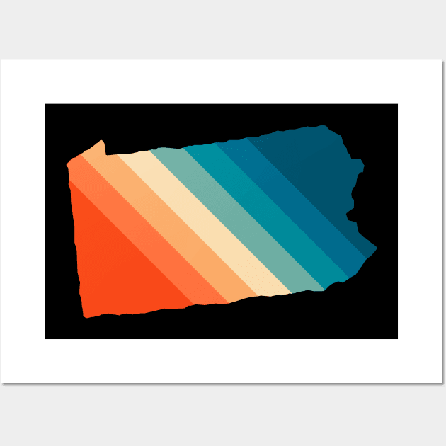 Pennsylvania State Retro Map Wall Art by n23tees